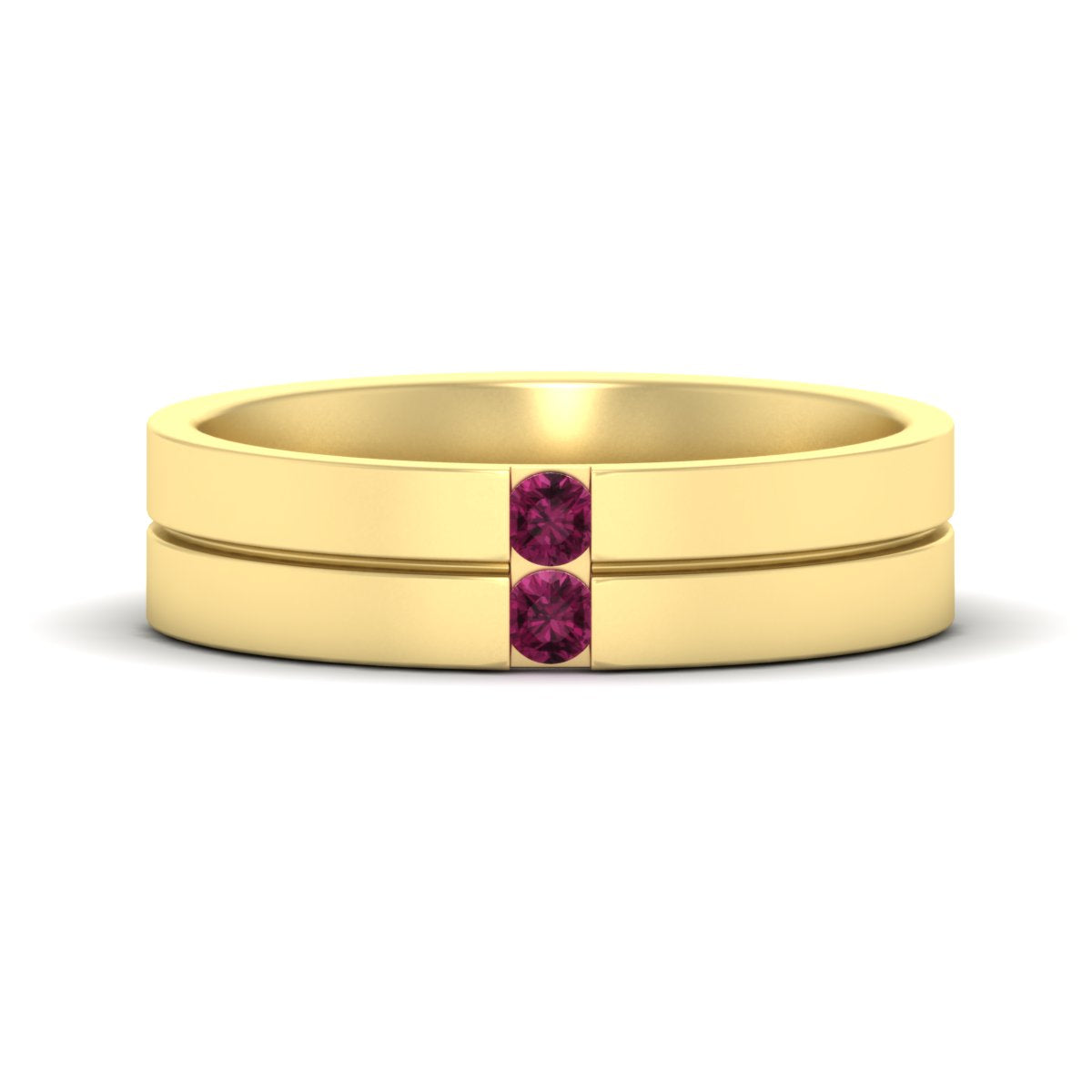 Mens 2 Stone Band