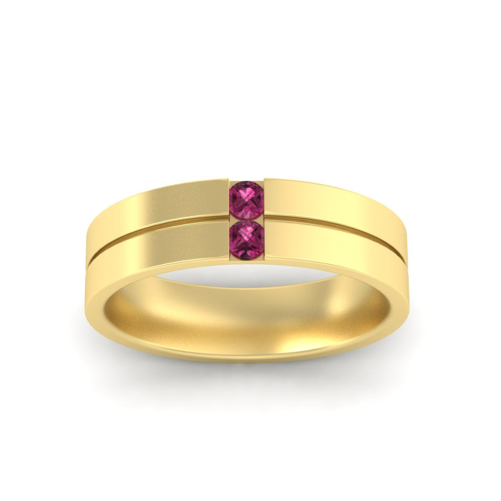 Mens 2 Stone Band