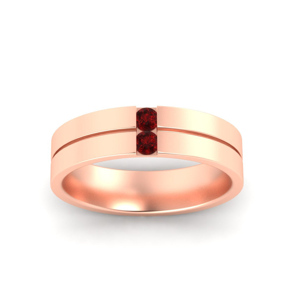 Mens 2 Stone Band