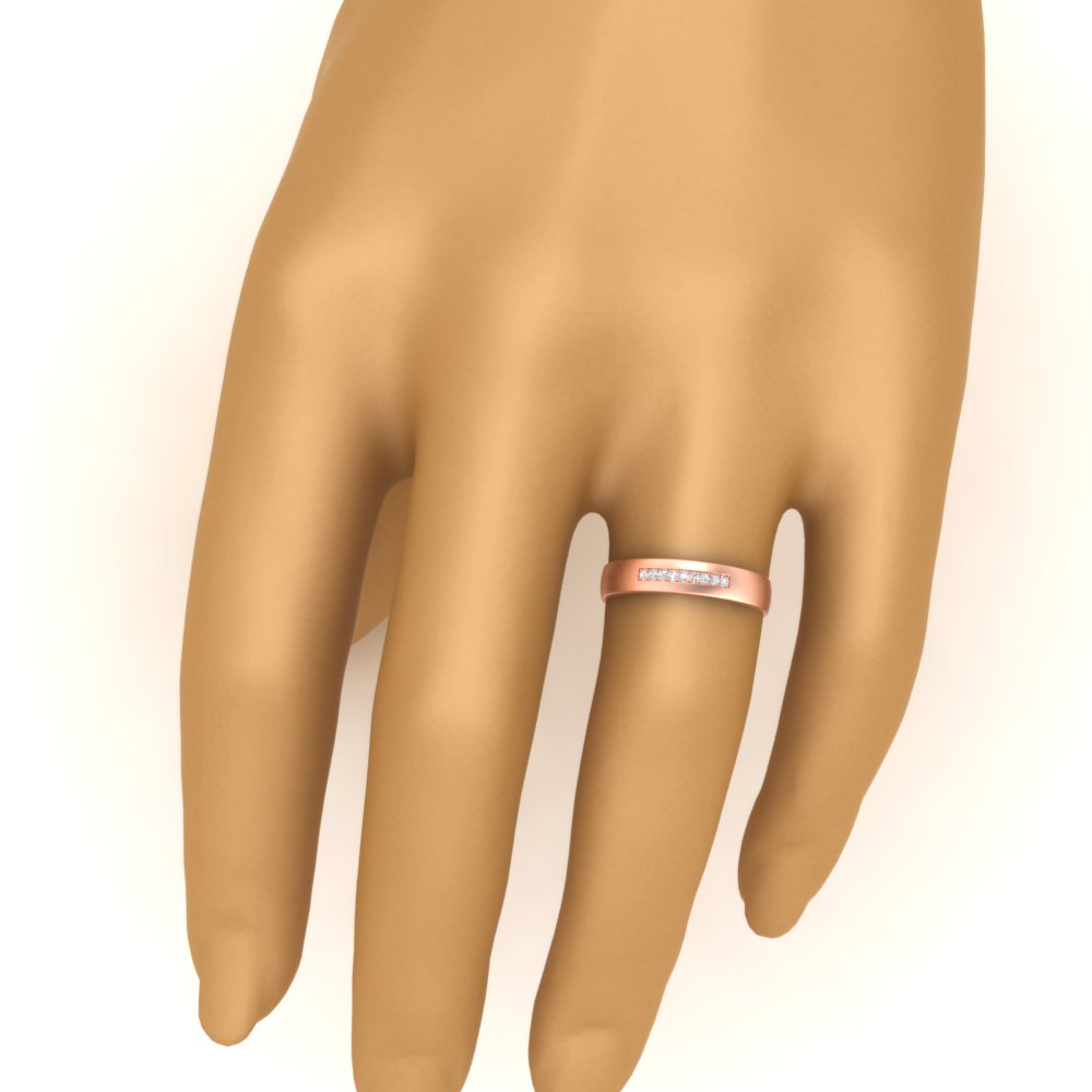 Mens 9 Stone Simple Diamond Band