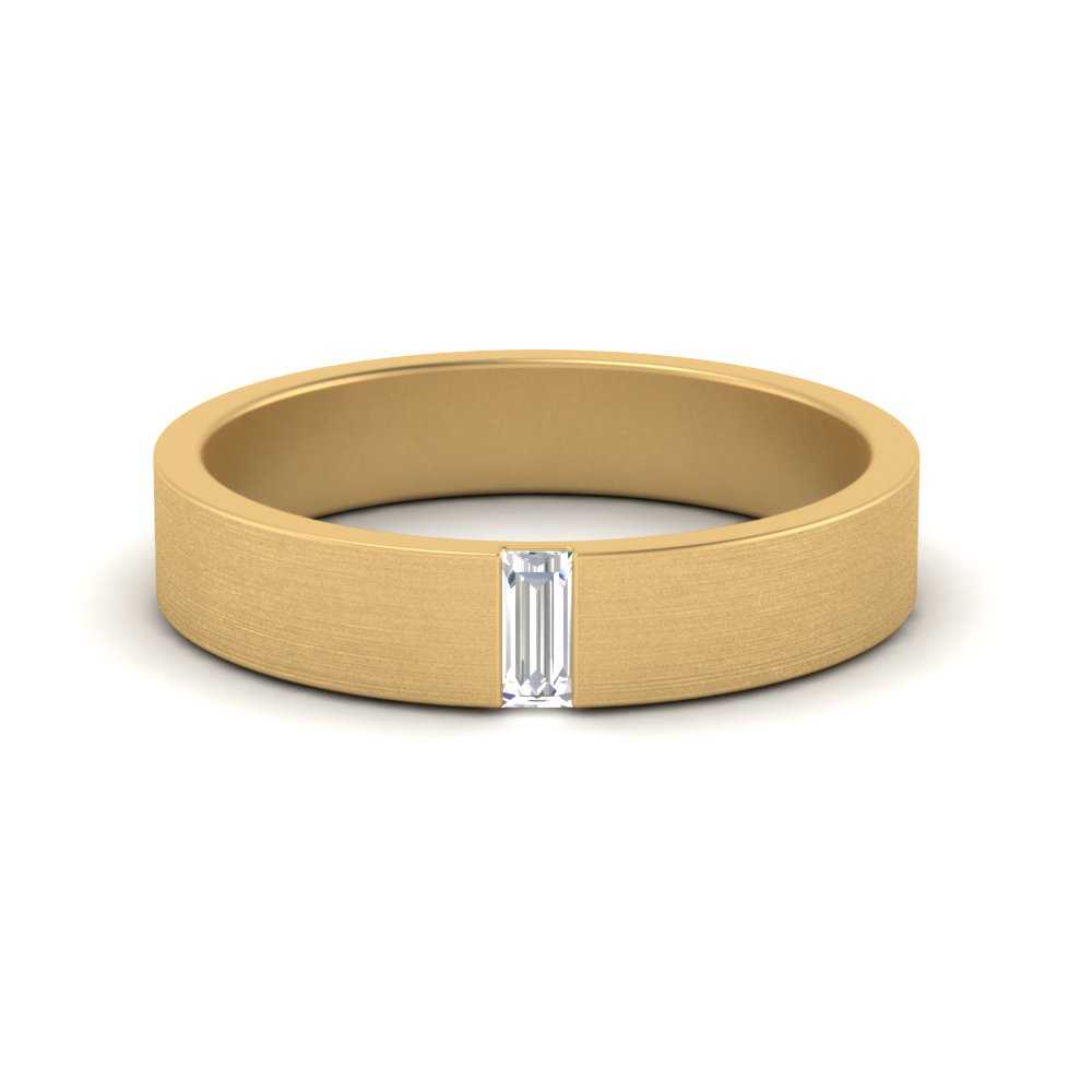 Mens Baguette Diamond Wedding Ring