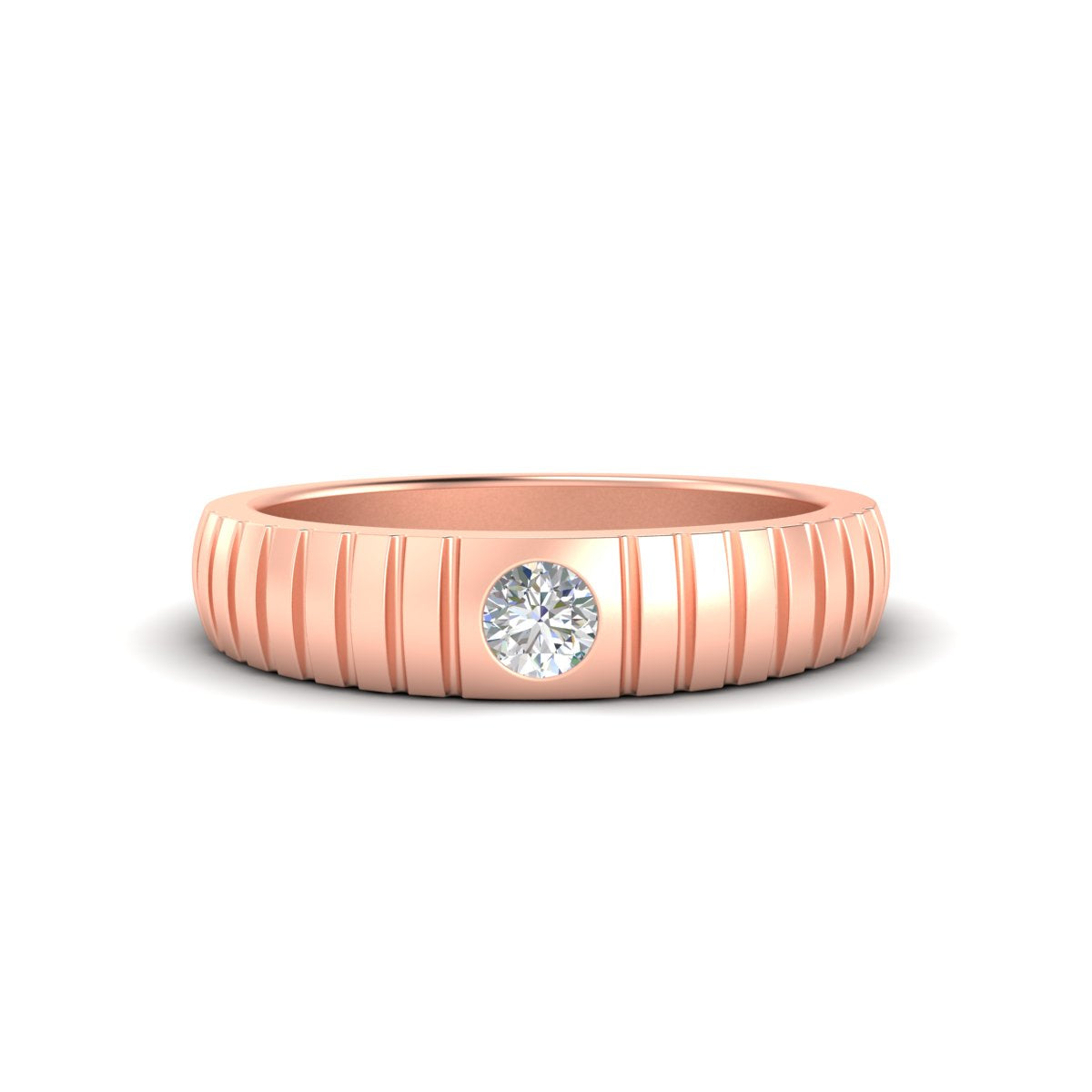 Mens Bezel Set Modern Wedding Ring