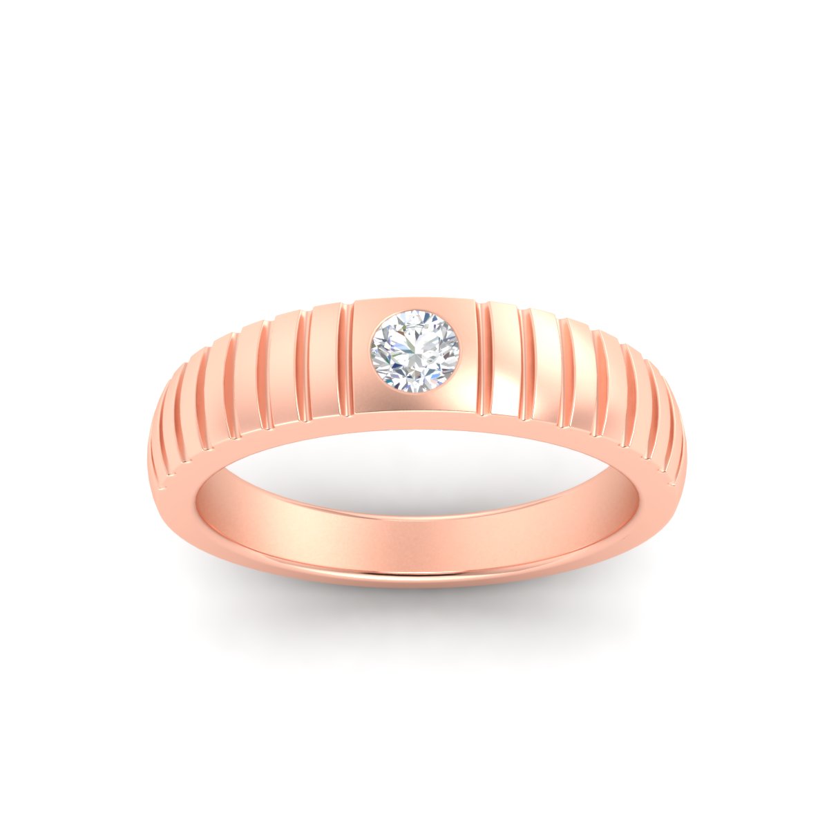 Mens Bezel Set Modern Wedding Ring