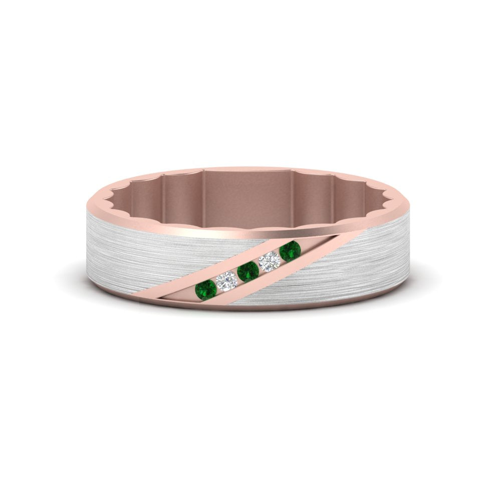Brush Finish 2 Tone Promise Ring