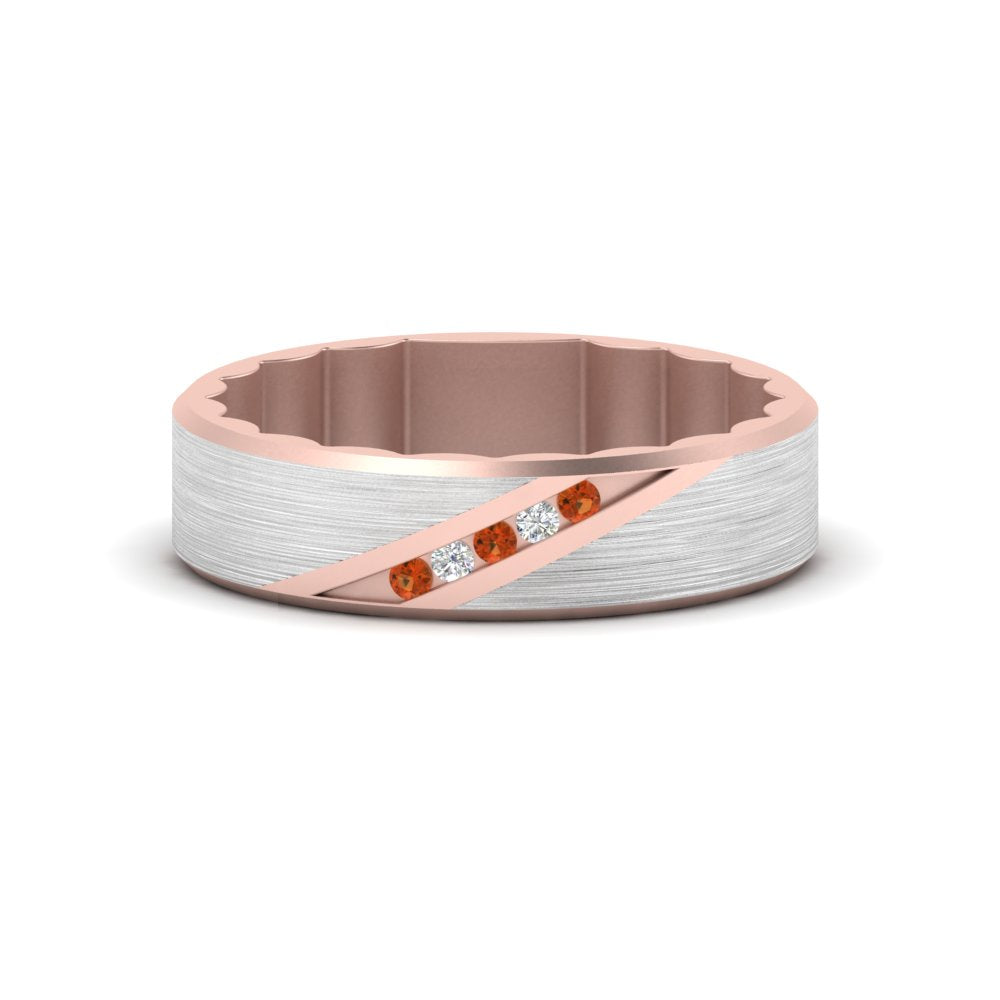 Brush Finish 2 Tone Promise Ring
