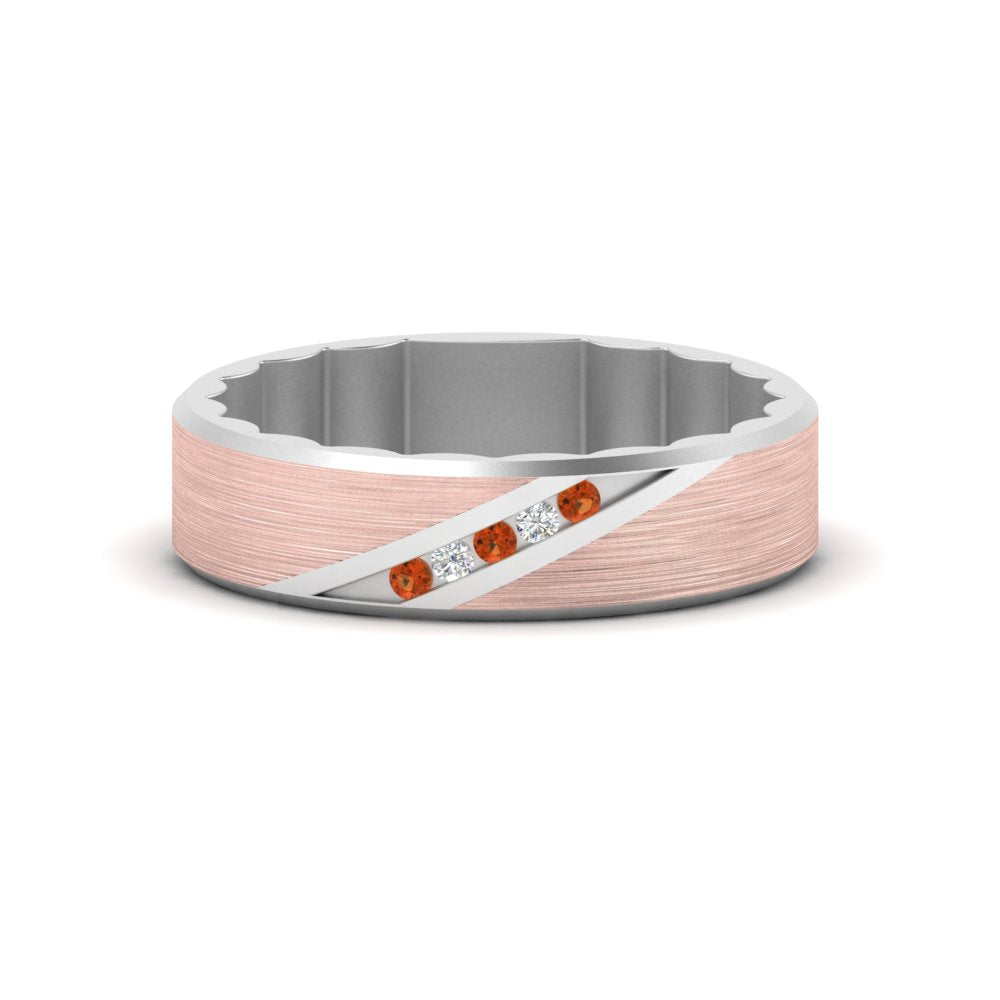 Brush Finish 2 Tone Promise Ring