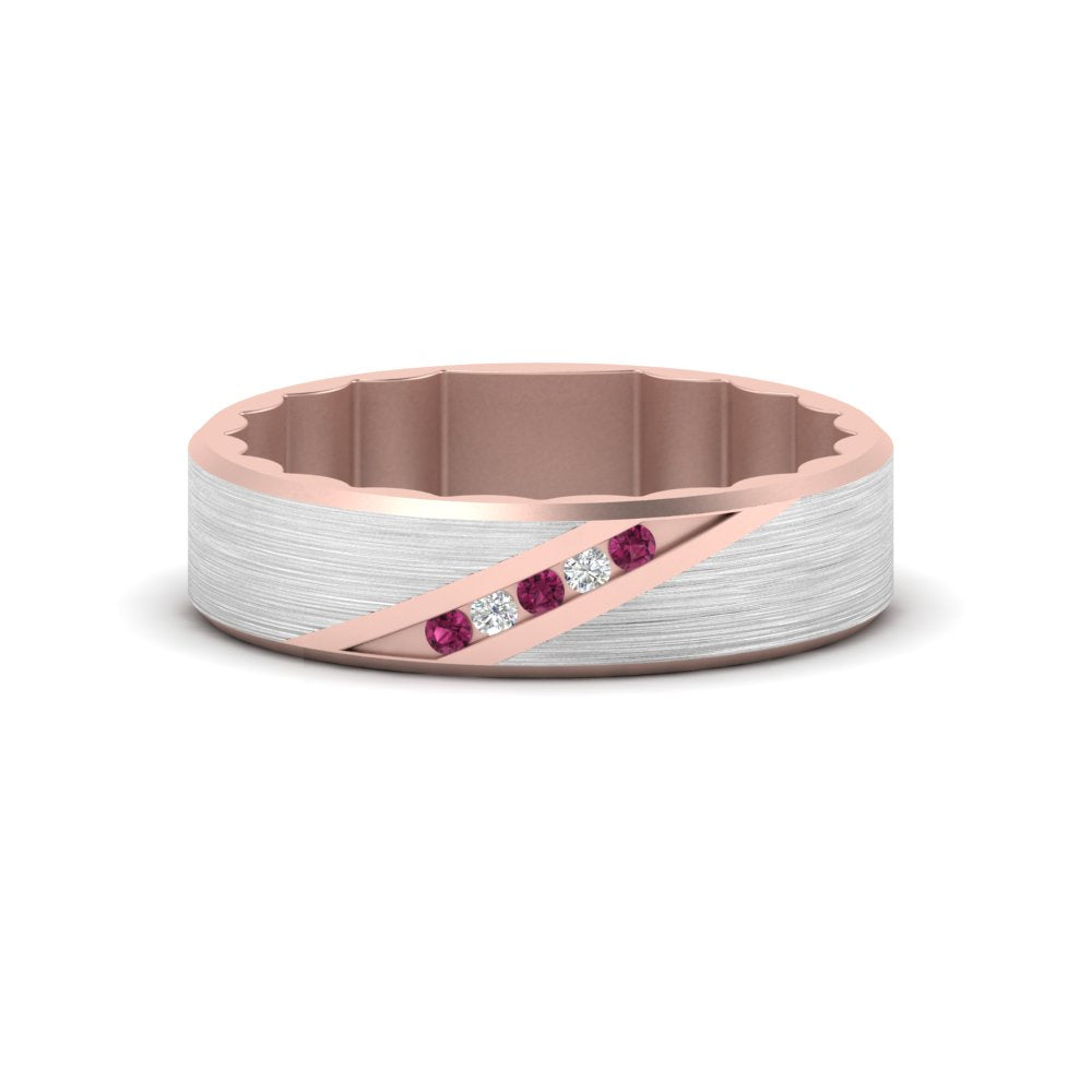 Brush Finish 2 Tone Promise Ring