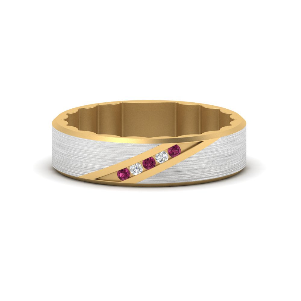 Brush Finish 2 Tone Promise Ring