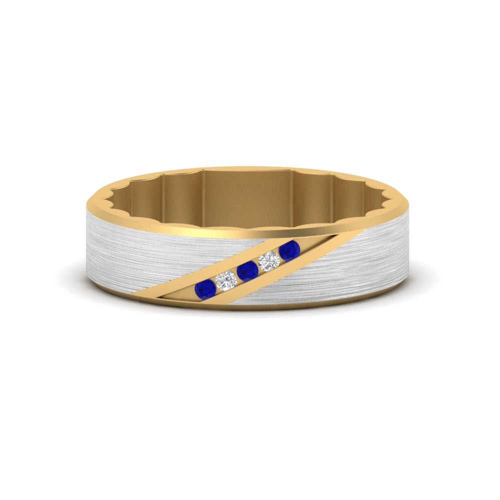 Brush Finish 2 Tone Promise Ring