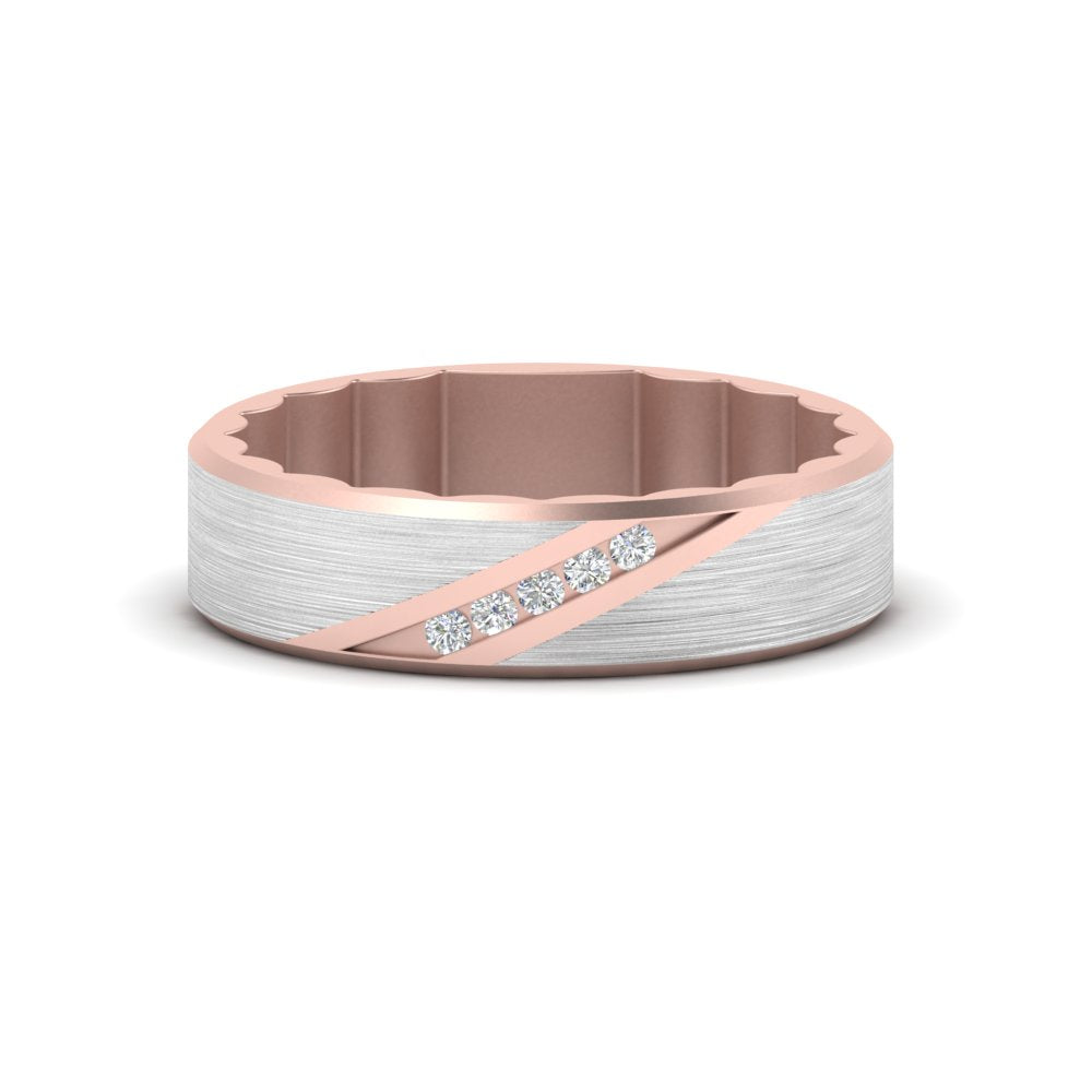 Brush Finish 2 Tone Promise Ring