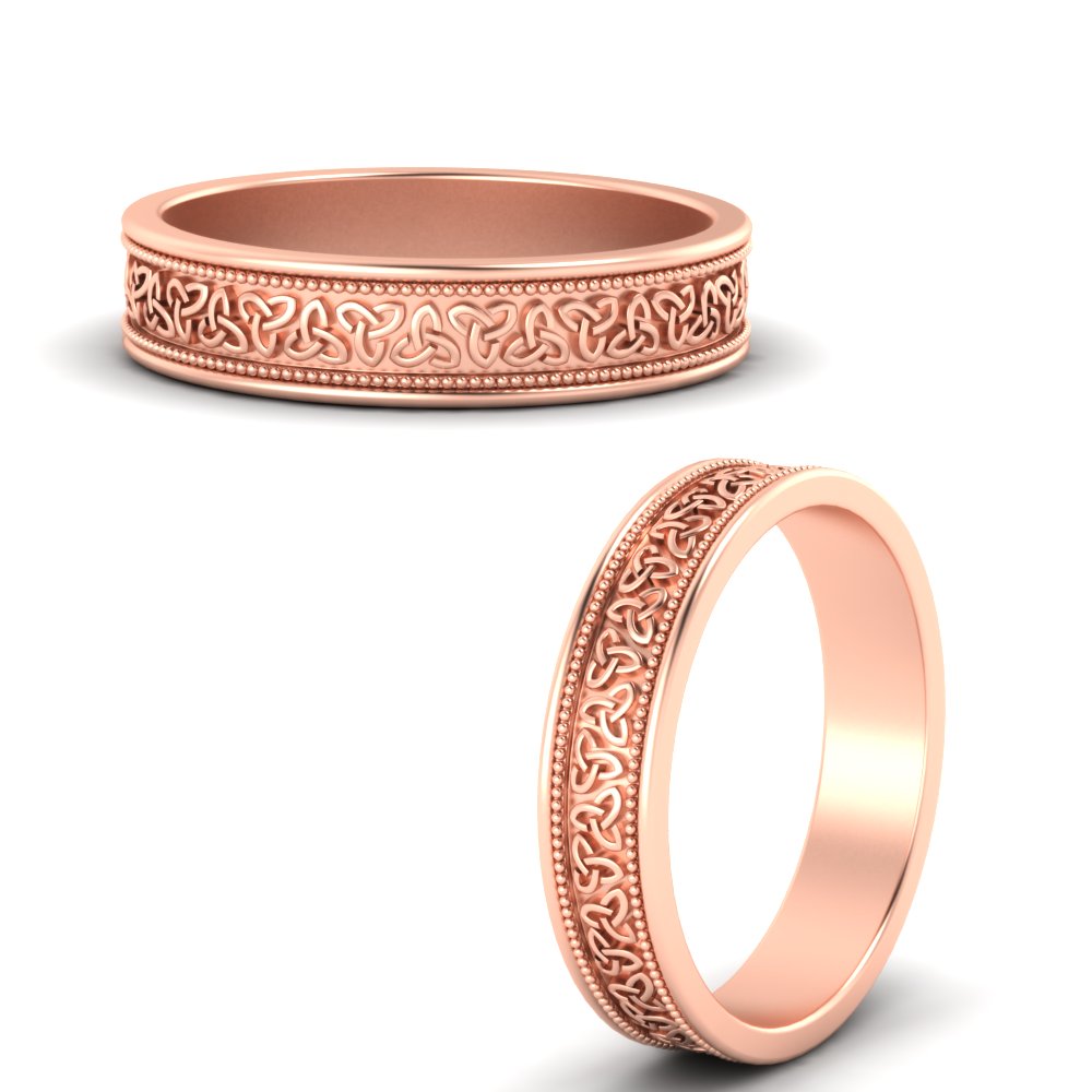 Celtic Mens Gold Band Rings