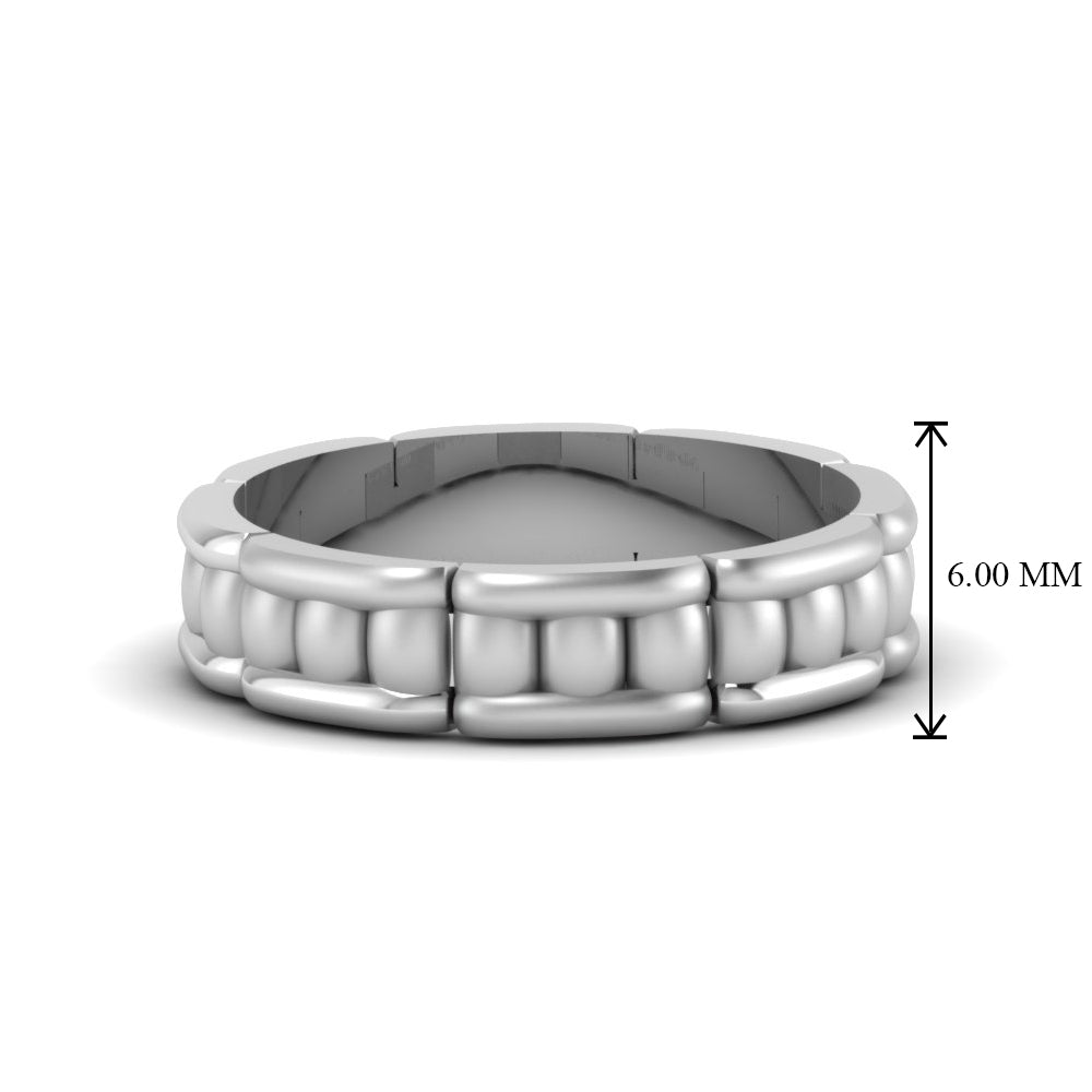 Grooved Gold Wedding Band for Men