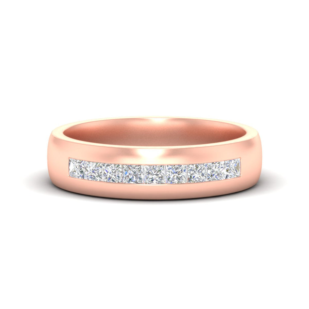 Mens Channel Set Square Wedding Ring