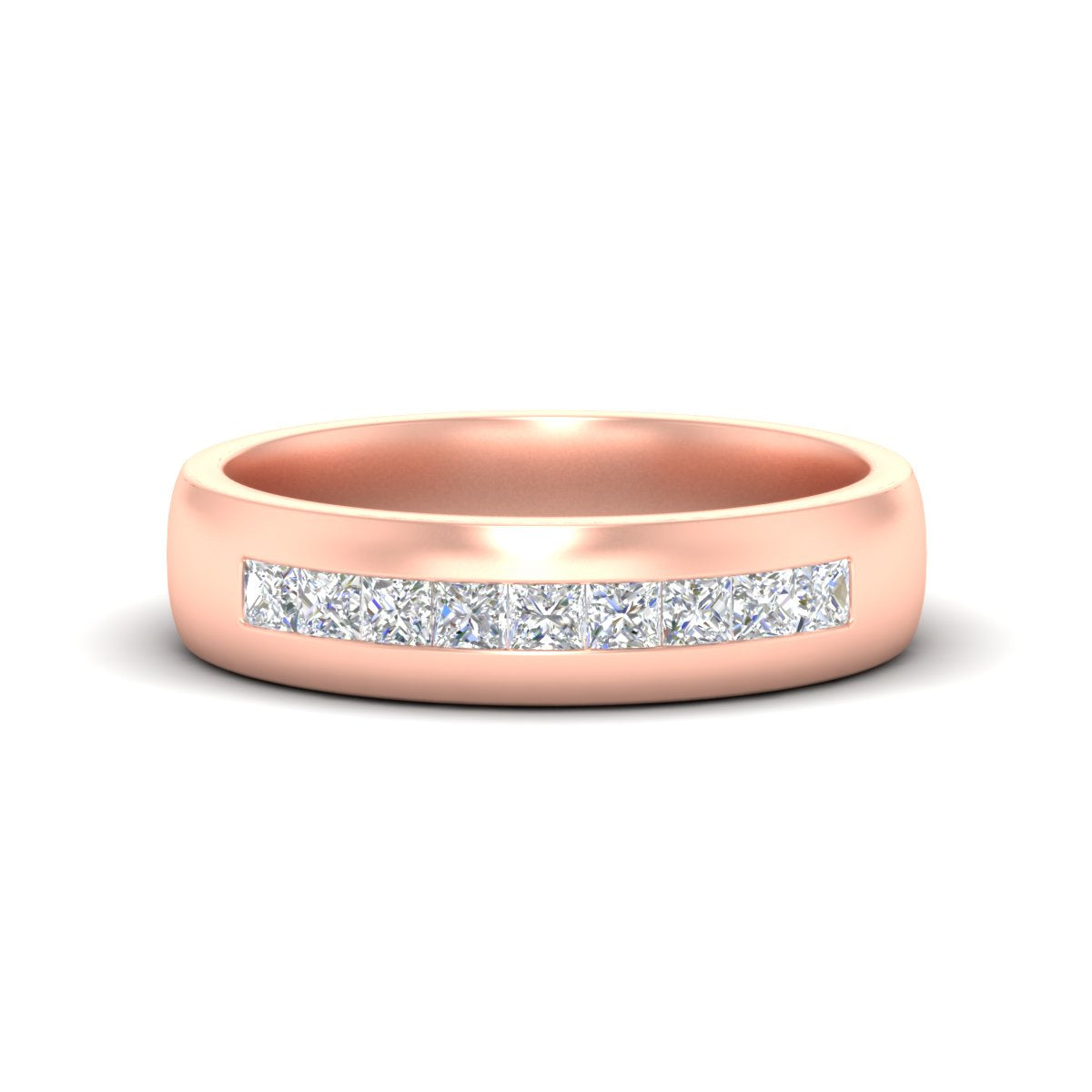 Mens Channel Set Square Wedding Ring