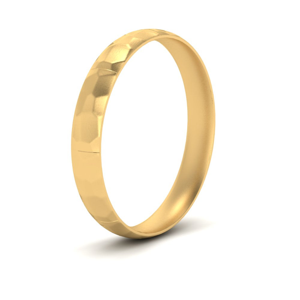 5 mm Mens Hammered Comfort Fit Wedding Band