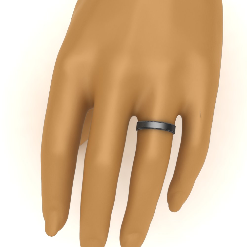 Flat Milgrain Mens Wedding Band