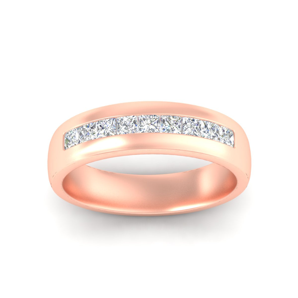 Mens Channel Set Square Wedding Ring