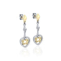Celtic Heart Sterling Silver and 14K Gold Accent Post Earrings MER1676