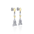 Celtic Trinity Knot Sterling Silver and 14K Gold Accent Post Earrings MER1678