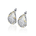 Celtic Four Point Knot Silver and Gold Post Earrings with 14K Gold Vermeil in Sterling Silver MER1681
