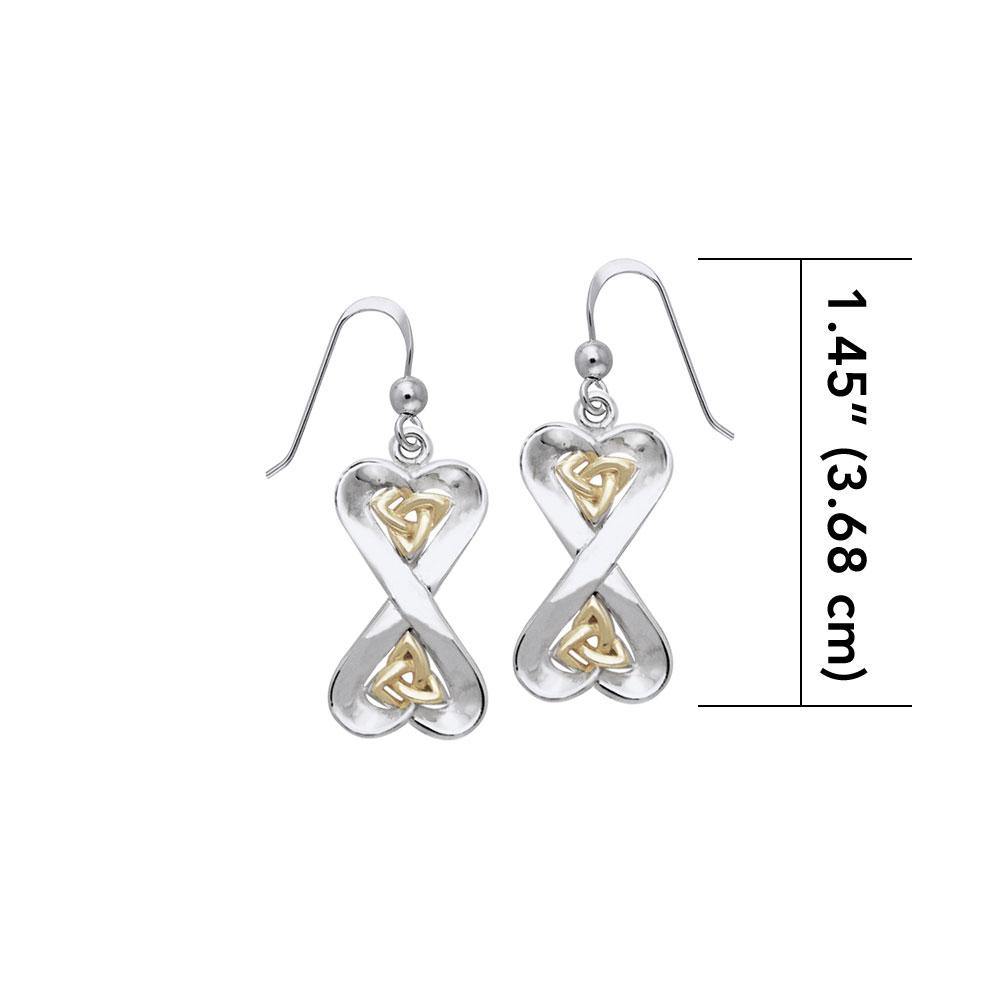 Danu Silver and Gold Celtic Knotwork Earrings MER546