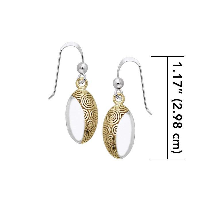 Danu Silver and Gold Celtic Spiral Earrings MER548
