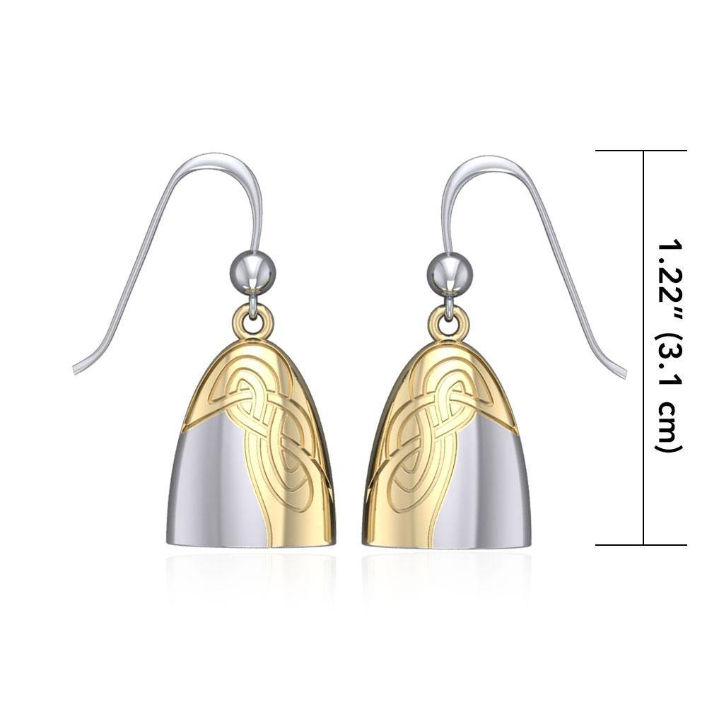 Danu Silver and Gold Celtic Knotwork Earrings by Peter Stone MER549 Exquisite Sterling Silver Jewelry
