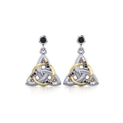 Celtic Trinity Knot Silver and Gold Earrings MER704 | Earrings | Wiccan Center