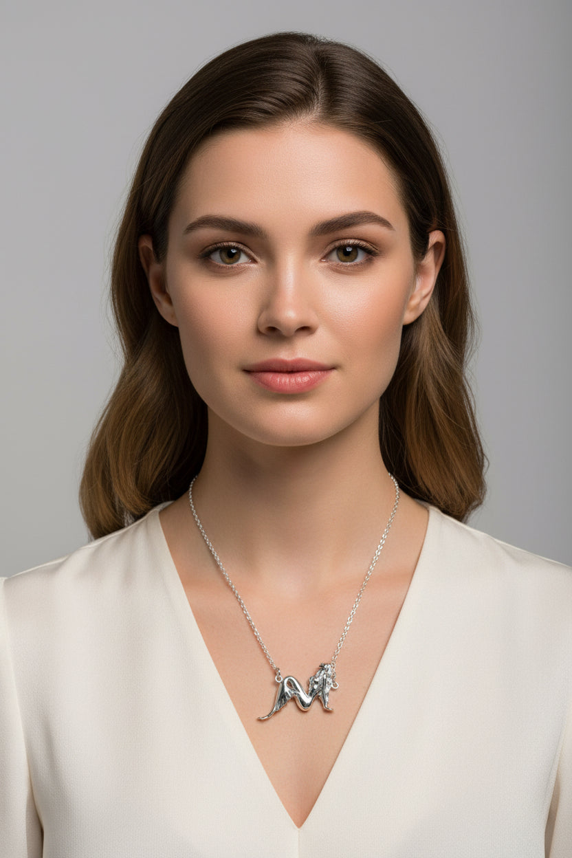 Ocean Mermaid Goddess Necklace in Sterling Silver | Necklet | Wiccan Center