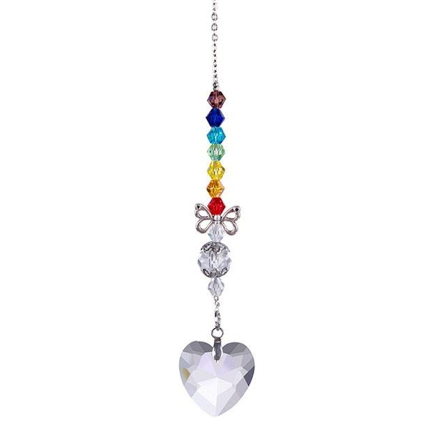 Metallic Hoop Moon Sun Catcher Hanging Crystal Pendant Chandelier Lamps Light Crystals Glass Pendants Light Rainbow Maker Wind Chime Hanging Drop Gift of Good Luck Garden Decor Hanging Ornament For Home Decoration | STDEMAQ9WS0 | Wiccan Center