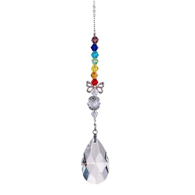 Metallic Hoop Moon Sun Catcher Hanging Crystal Pendant Chandelier Lamps Light Crystals Glass Pendants Light Rainbow Maker Wind Chime Hanging Drop Gift of Good Luck Garden Decor Hanging Ornament For Home Decoration | STDEMAQ9WS0 | Wiccan Center