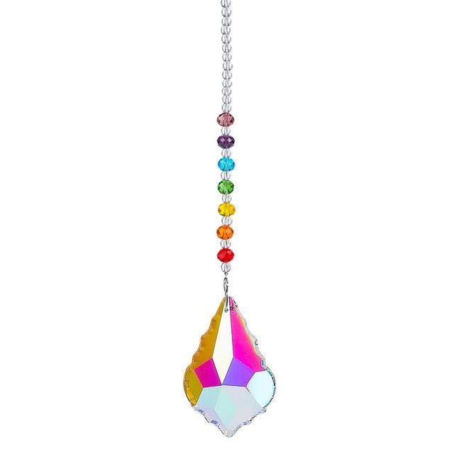 Metallic Hoop Moon Sun Catcher Hanging Crystal Pendant Chandelier Lamps Light Crystals Glass Pendants Light Rainbow Maker Wind Chime Hanging Drop Gift of Good Luck Garden Decor Hanging Ornament For Home Decoration | STDEMAQ9WS0 | Wiccan Center