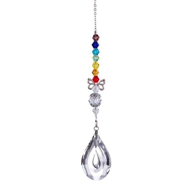 Metallic Hoop Moon Sun Catcher Hanging Crystal Pendant Chandelier Lamps Light Crystals Glass Pendants Light Rainbow Maker Wind Chime Hanging Drop Gift of Good Luck Garden Decor Hanging Ornament For Home Decoration | STDEMAQ9WS0 | Wiccan Center