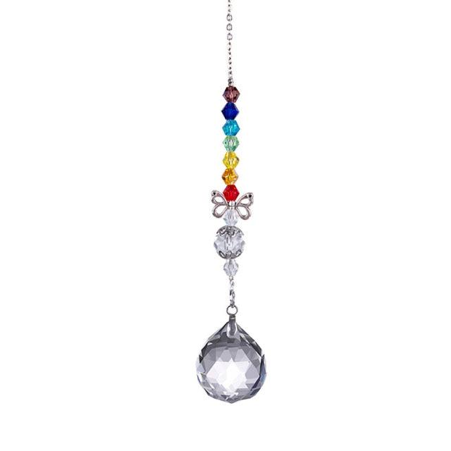 Metallic Hoop Moon Sun Catcher Hanging Crystal Pendant Chandelier Lamps Light Crystals Glass Pendants Light Rainbow Maker Wind Chime Hanging Drop Gift of Good Luck Garden Decor Hanging Ornament For Home Decoration | STDEMAQ9WS0 | Wiccan Center