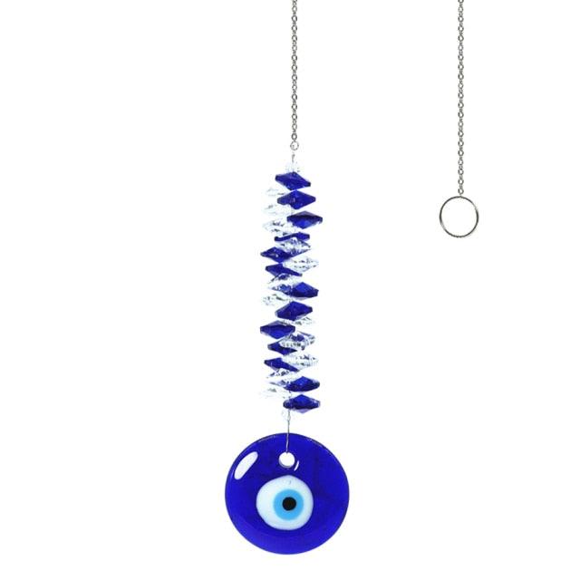 Metallic Hoop Moon Sun Catcher Hanging Crystal Pendant Chandelier Lamps Light Crystals Glass Pendants Light Rainbow Maker Wind Chime Hanging Drop Gift of Good Luck Garden Decor Hanging Ornament For Home Decoration | STDEMAQ9WS0 | Wiccan Center