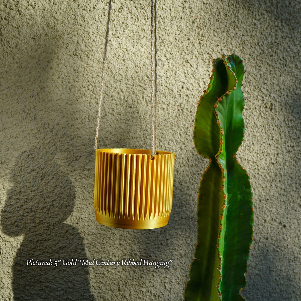 Mid Century Ribbed Hanging Plant Pots | Hanging Planter | Wiccan Center