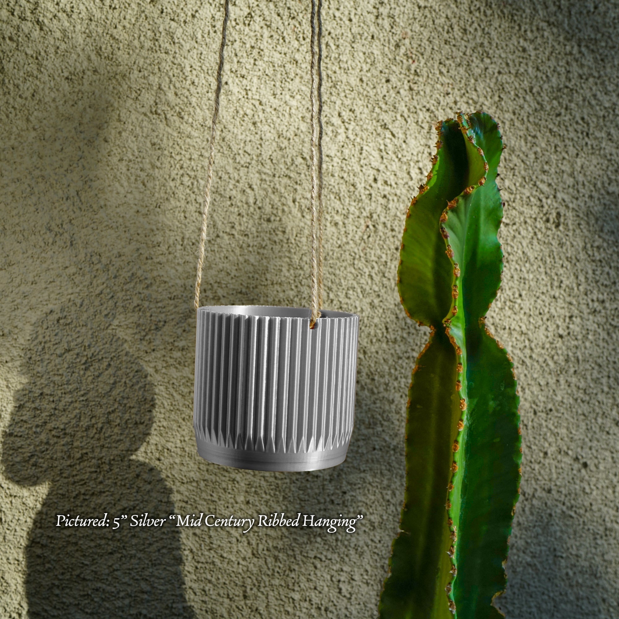 Mid Century Ribbed Hanging Plant Pots | Hanging Planter | Wiccan Center