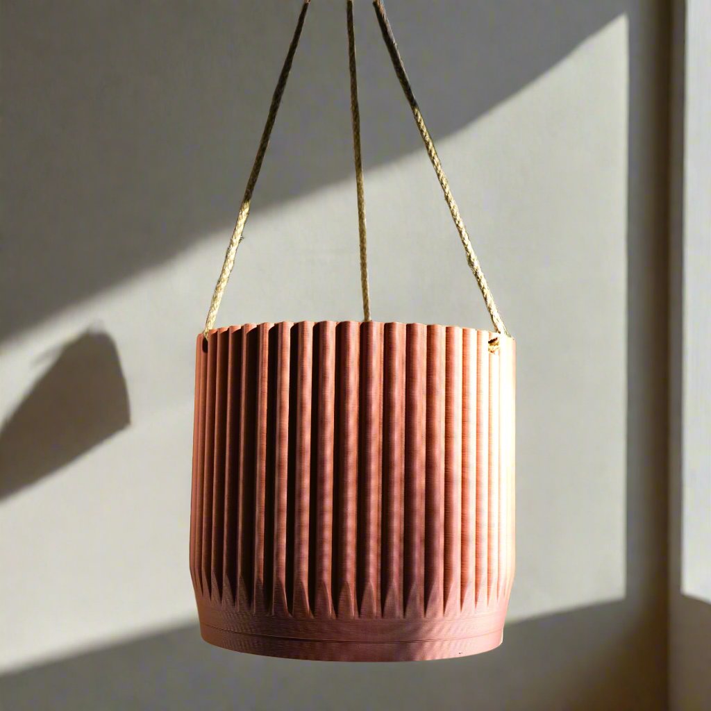Mid Century Ribbed Hanging Plant Pots | Hanging Planter | Wiccan Center
