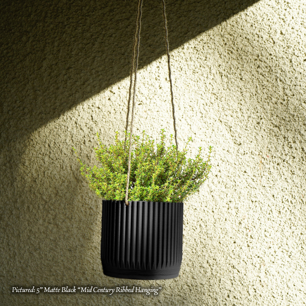 Mid Century Ribbed Hanging Plant Pots | Hanging Planter | Wiccan Center