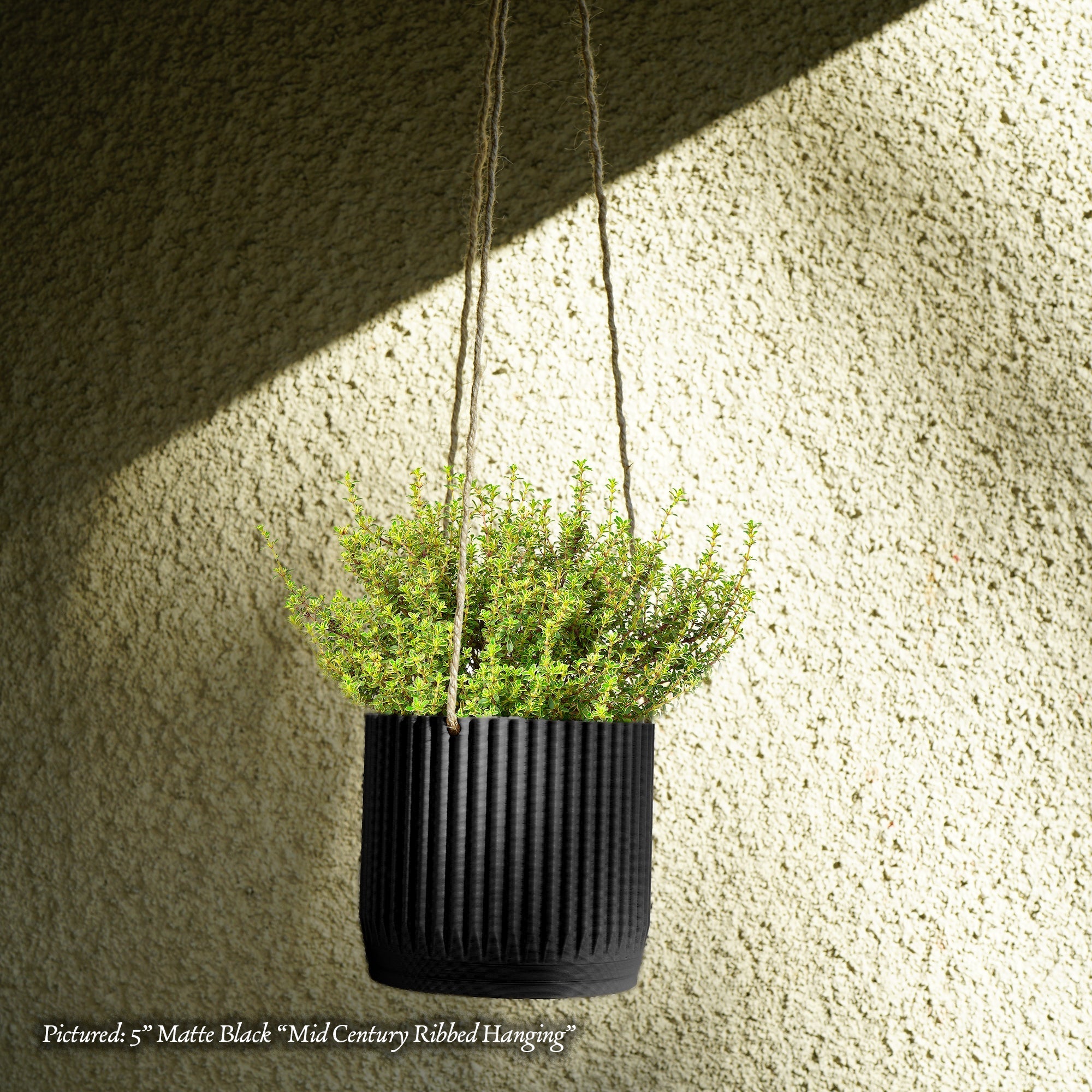 Mid Century Ribbed Hanging Plant Pots | Hanging Planter | Wiccan Center