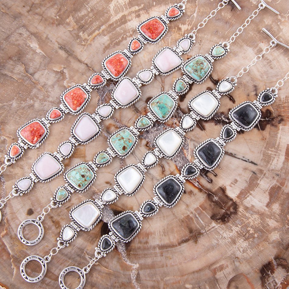 Midnight Labradorite and Sterling Silver Toggle Bracelet | Bracelets | Wiccan Center