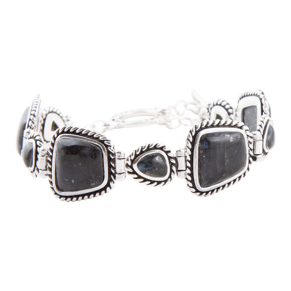 Midnight Labradorite and Sterling Silver Toggle Bracelet | Bracelets | Wiccan Center