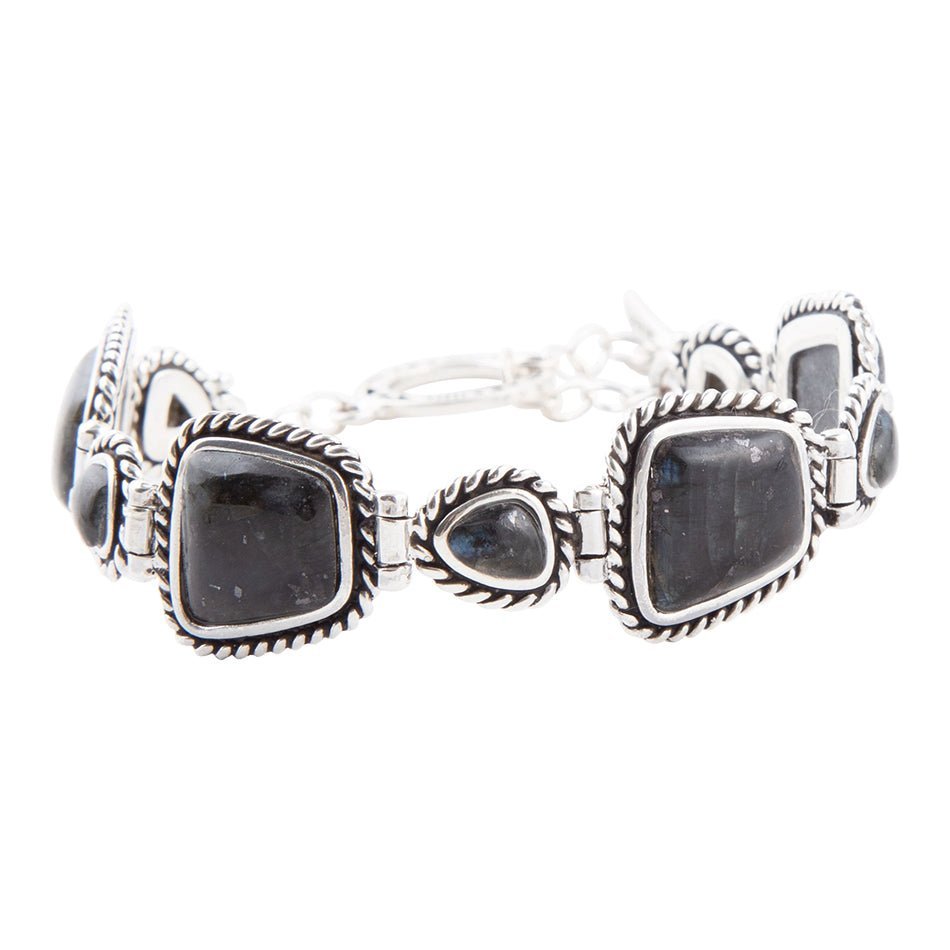 Midnight Labradorite and Sterling Silver Toggle Bracelet | Bracelets | Wiccan Center