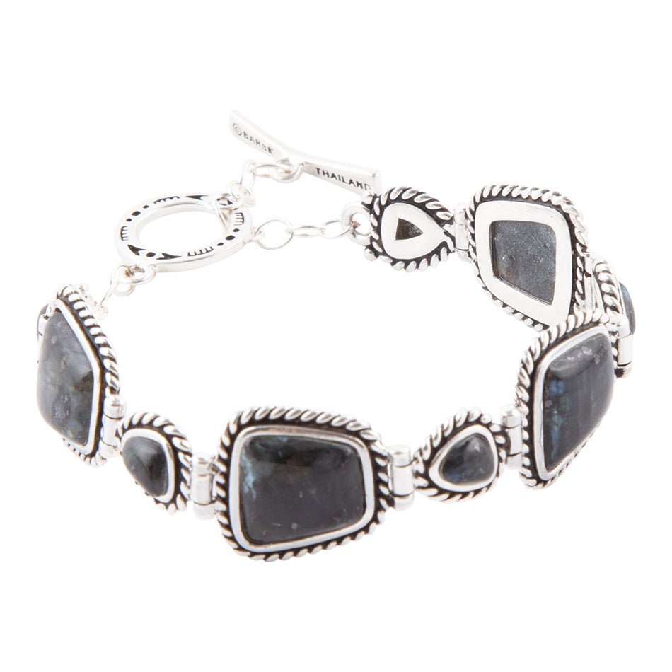 Midnight Labradorite and Sterling Silver Toggle Bracelet | Bracelets | Wiccan Center