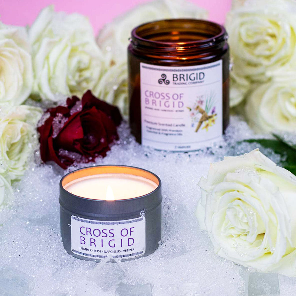 Imbolc Soy Wax Candle - Heather, Rose, Narcissus & Vetiver | Premium Scented Candle | Wiccan Center