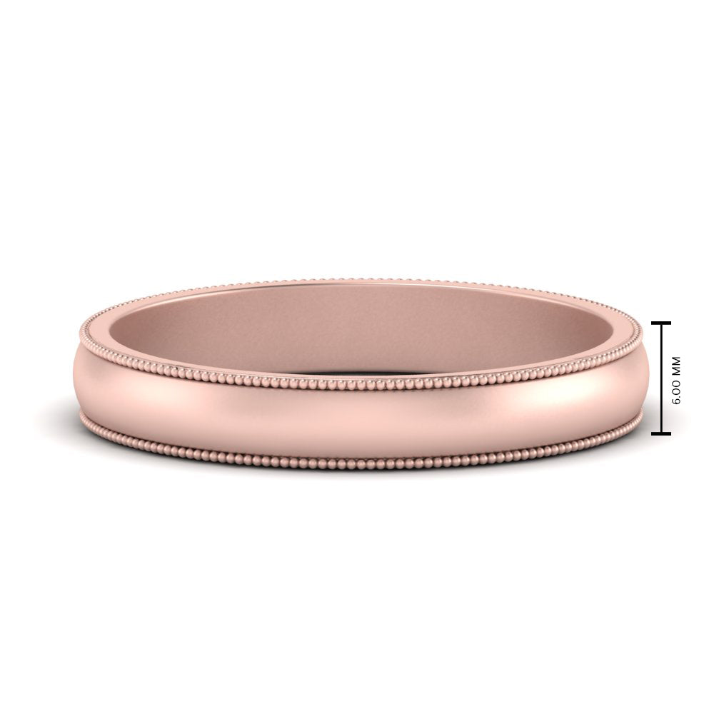 Milgrain Matte Finish Mens Band