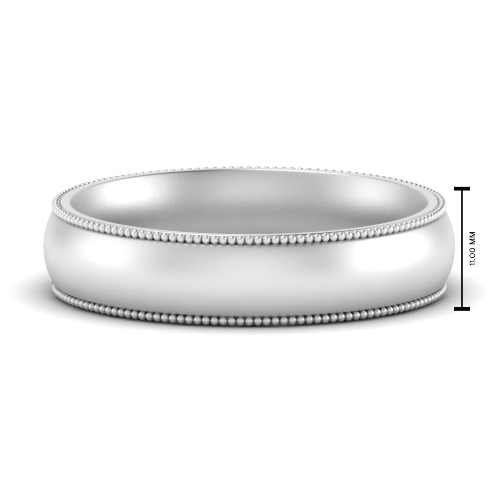 4 mm Milgrain Comfort Fit Mens Wedding Band