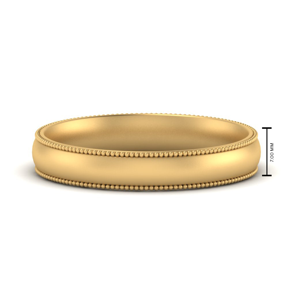 4 mm Milgrain Comfort Fit Mens Wedding Band
