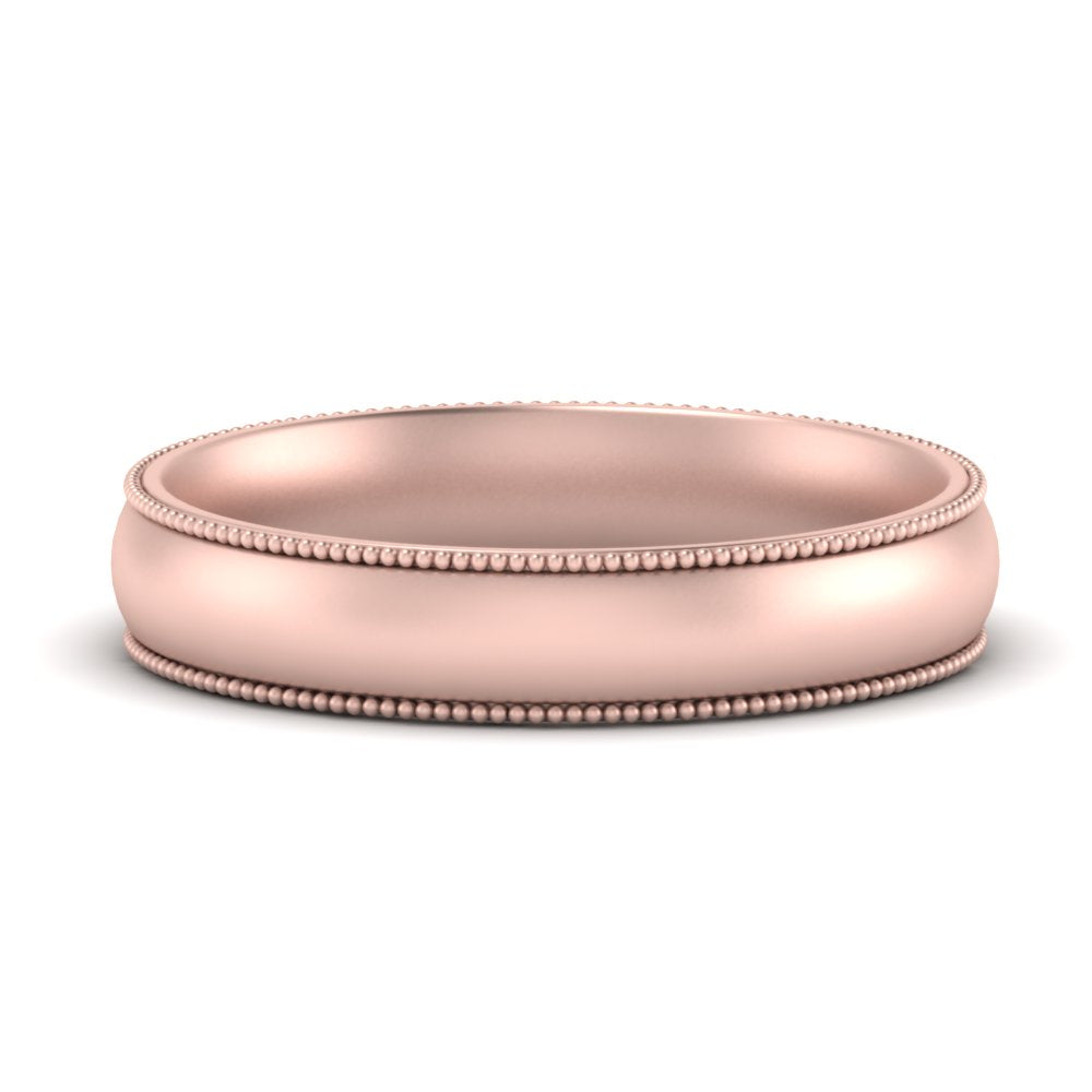 4 mm Milgrain Comfort Fit Mens Wedding Band