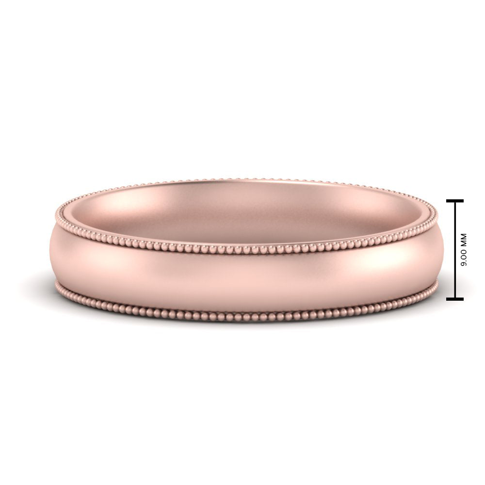 4 mm Milgrain Comfort Fit Mens Wedding Band
